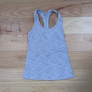 Lululemon White & Grey Patterned Racerback Tank Top